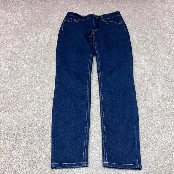 Harper Jeans Blue Mid Rise Skinny Women's Size 26 Pockets - Picture 13 of 13